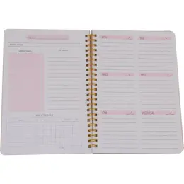 A5 Weekly Planner Non-Dated Pink Open